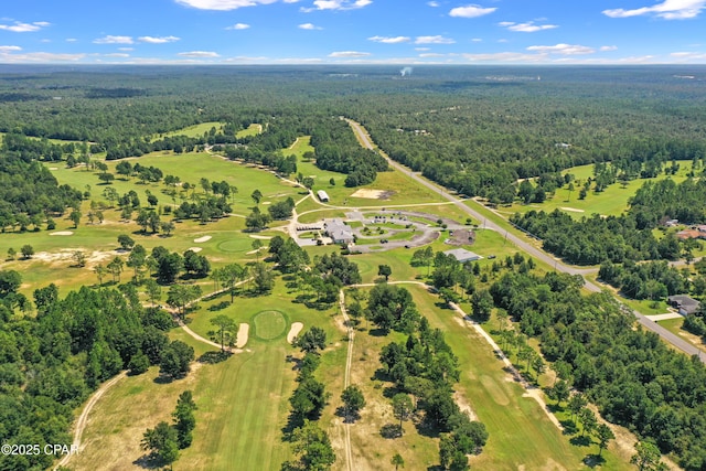 aerial view with a wooded view