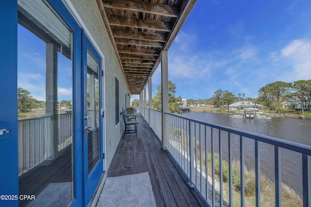 balcony with a water view