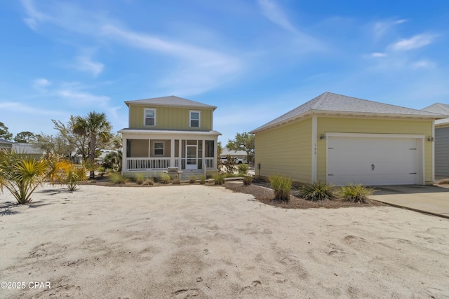 view of front of house featuring a sunroom and driveway
