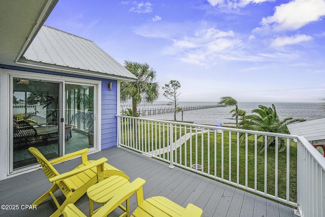 7124 Leeward St, Port St Joe, FL 32456 - deck with a water view and a lawn