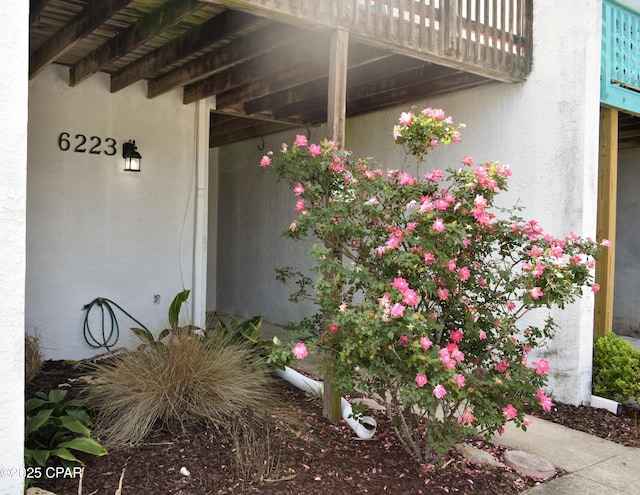 doorway to property with a balcony