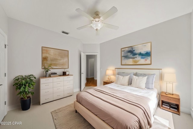 2015 Tupelo Ct, Panama City, FL 32405 - bedroom with visible vents, baseboards, and a ceiling fan
