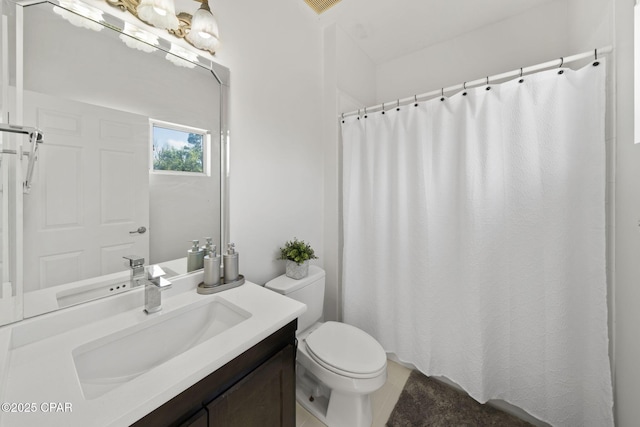 2015 Tupelo Ct, Panama City, FL 32405 - full bathroom featuring toilet, a shower with shower curtain, and vanity