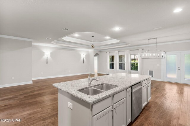 31 Viper Rd, Santa Rosa Beach, FL 32459 - kitchen with open floor plan, dishwasher, a sink, and dark wood-style flooring
