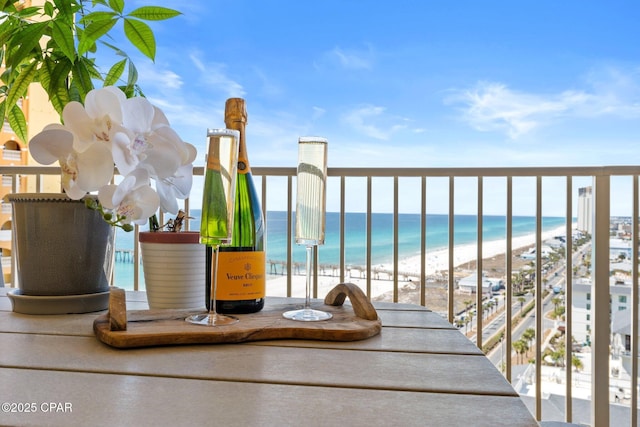 15928 Front Bch Unit 3-1402, Panama City Beach, FL 32413 - balcony with a beach view and a water view