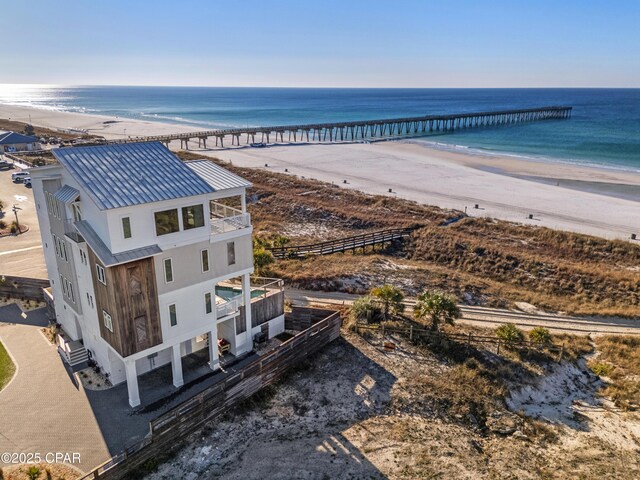 12401 Front Beach Rd, Panama City Beach, FL 32407 - birds eye view of property featuring a beach view and a water view