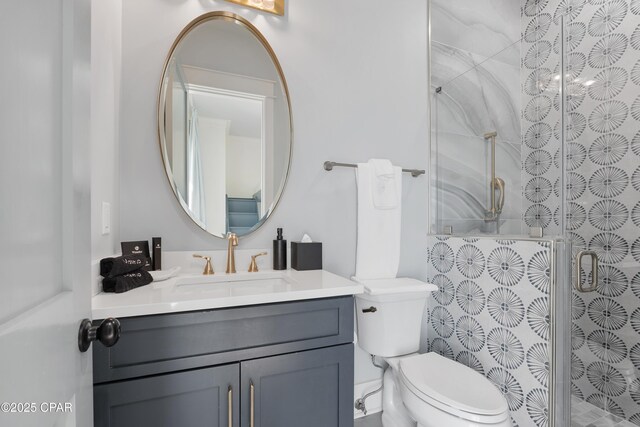 12401 Front Beach Rd, Panama City Beach, FL 32407 - full bath with toilet, a shower stall, and vanity