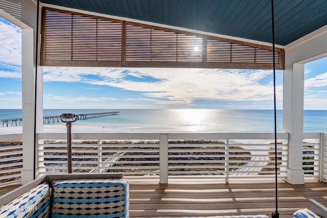 12401 Front Beach Rd, Panama City Beach, FL 32407 - interior space featuring a view of the beach, a water view, and a balcony