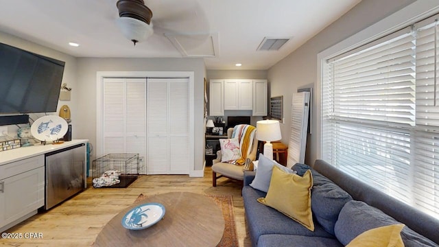 1314 Mcclelland Ave, Port St Joe, FL 32456 - living area featuring light wood finished floors and recessed lighting