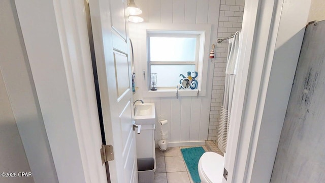 1314 Mcclelland Ave, Port St Joe, FL 32456 - bathroom with toilet, tile patterned flooring, vanity, and a shower with shower curtain