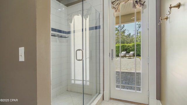 full bathroom with a shower stall