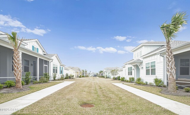 view of road with a residential view