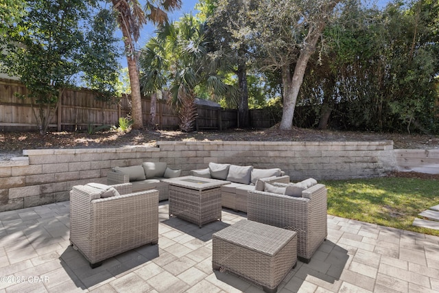 1106 E 3rd St, Panama City, FL 32401 - view of patio / terrace featuring an outdoor hangout area and a fenced backyard
