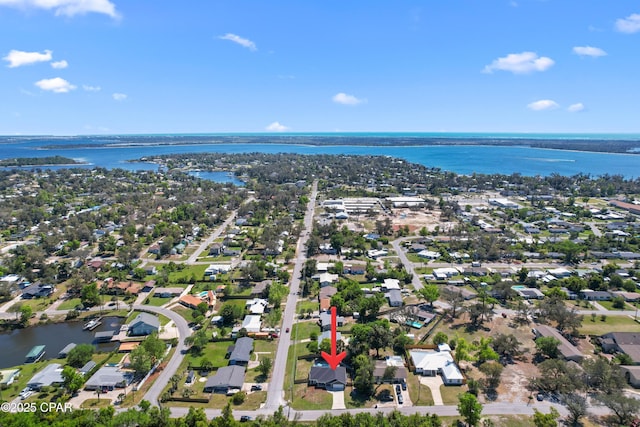1106 E 3rd St, Panama City, FL 32401 - bird's eye view with a water view and a residential view
