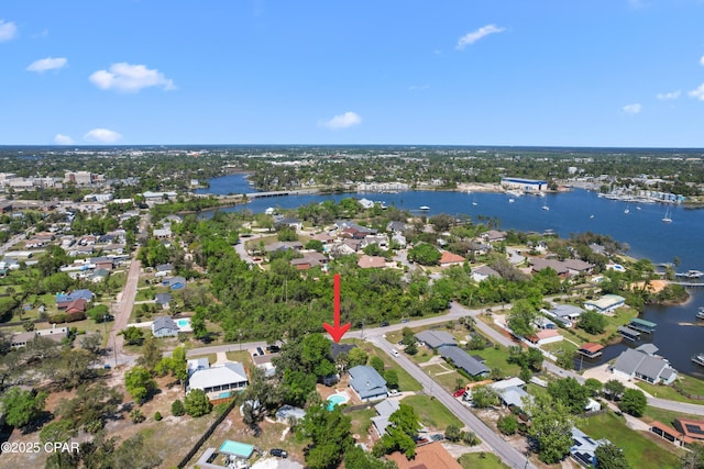 1106 E 3rd St, Panama City, FL 32401 - birds eye view of property with a water view and a residential view