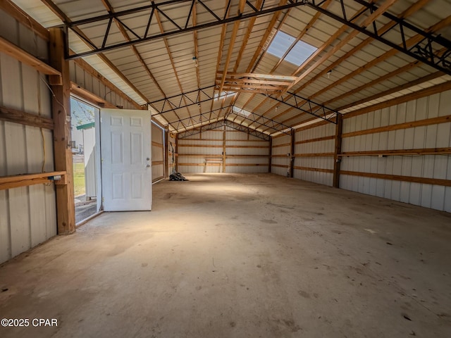 garage featuring metal wall