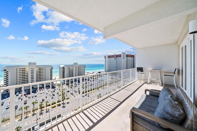 balcony with a water view