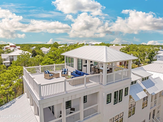 exterior space featuring an outdoor living space