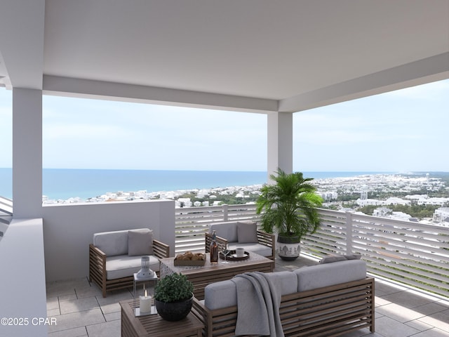 102 Walton Palm Rd, Inlet Beach, FL 32461 - balcony featuring an outdoor living space and a water view