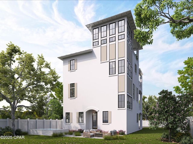 102 Walton Palm Rd, Inlet Beach, FL 32461 - rear view of property with stucco siding and central AC unit