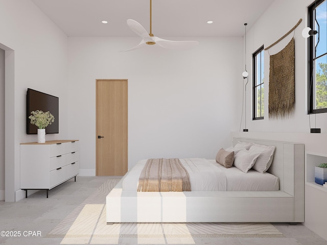 102 Walton Palm Rd, Inlet Beach, FL 32461 - bedroom with recessed lighting and ceiling fan