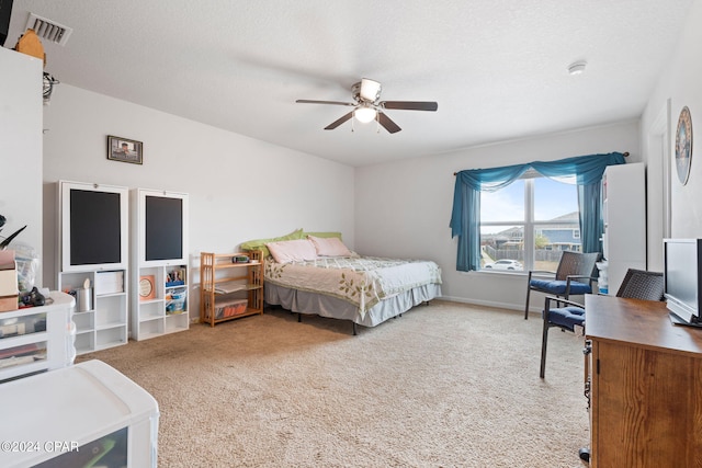 3946 Whitehead Blvd, Panama City, FL 32404 - bedroom with ceiling fan, carpet floors, and visible vents