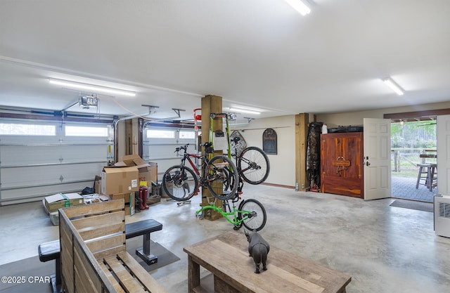 garage featuring a garage door opener