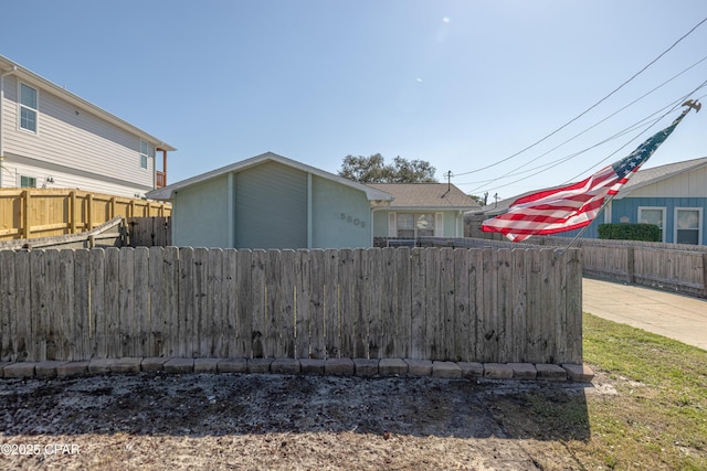 exterior space featuring fence private yard