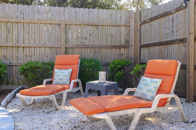 view of patio with a fenced backyard