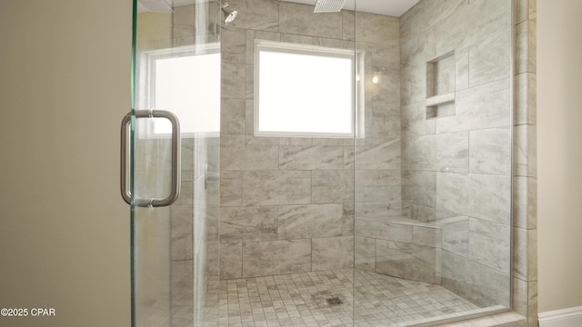 full bathroom with a stall shower