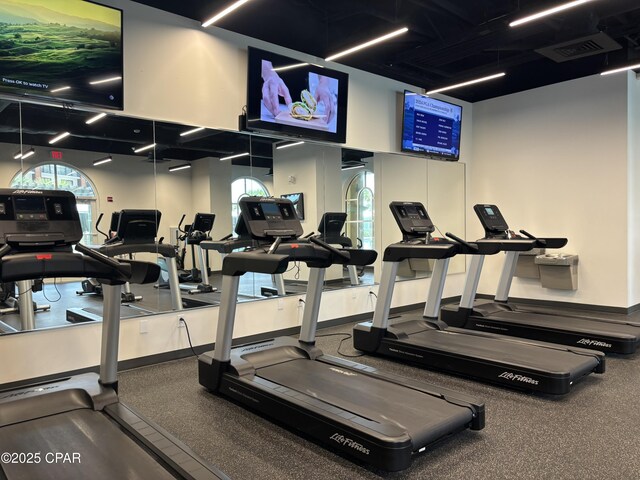 15928 Front Beach Rd Unit 3 2005, Panama City Beach, FL 32413 - gym featuring baseboards