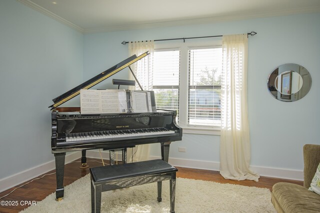 106 N Cove Blvd, Panama City, FL 32401 - sitting room featuring plenty of natural light, ornamental molding, baseboards, and wood finished floors