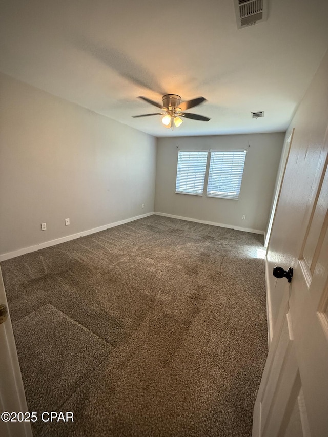 1421 S Berthe Ave, Panama City, FL 32404 - carpeted empty room with visible vents, baseboards, and ceiling fan