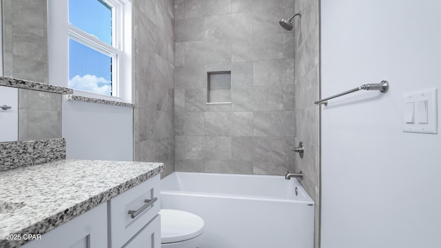 1113 New Hampshire Ave, Lynn Haven, FL 32444 - bathroom featuring toilet, shower / bath combination, and vanity