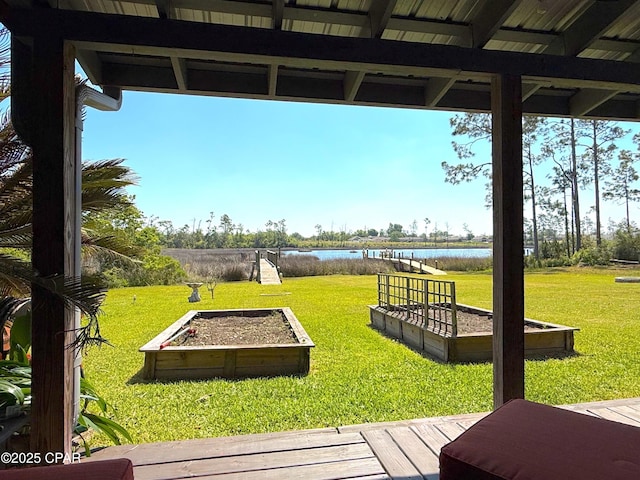 312 Sukoshi Dr, Panama City, FL 32404 - exterior space with a water view and a yard