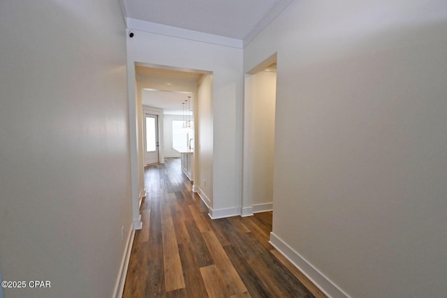 3116 Veranda Ave, Panama City, FL 32405 - hall featuring dark wood-type flooring and baseboards