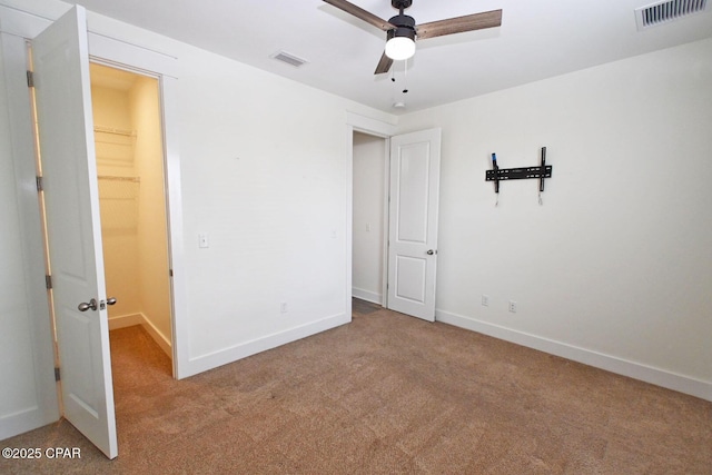 3116 Veranda Ave, Panama City, FL 32405 - unfurnished bedroom with a spacious closet, visible vents, and carpet flooring