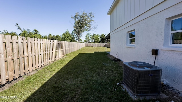 6401 Chipewa St, Panama City, FL 32404 - view of yard featuring a fenced backyard and central AC unit