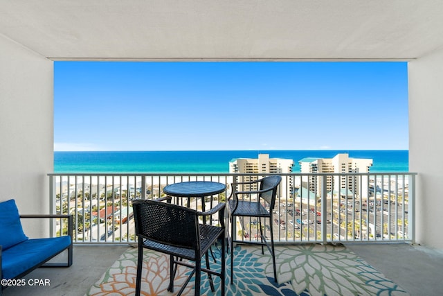 balcony with a water view
