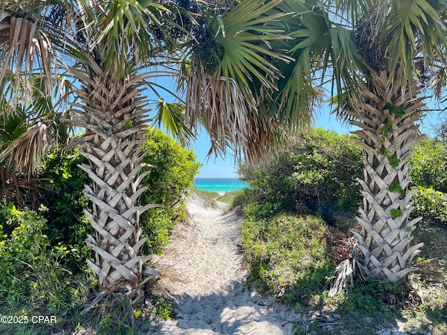 309 Paridiso Pl Unit A, Panama City Beach, FL 32413 - view of yard with view of water and beach
