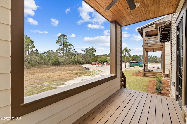 1502 Match Point Ln Unit 402, Panama City Beach, FL 32413 - wooden terrace with a ceiling fan