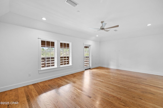 1502 Match Point Ln Unit 402, Panama City Beach, FL 32413 - empty room featuring healthy amount of natural light, a ceiling fan, light wood finished floors, and recessed lighting