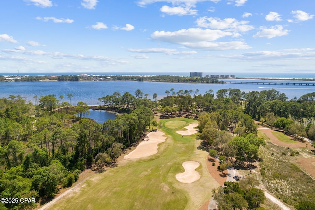 1502 Match Point Ln Unit 402, Panama City Beach, FL 32413 - drone / aerial view of a large body of water and a local golf course