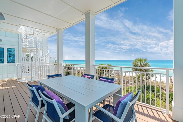 13643 Front Beach Rd, Panama City Beach, FL 32413 - sunroom / solarium featuring a water view