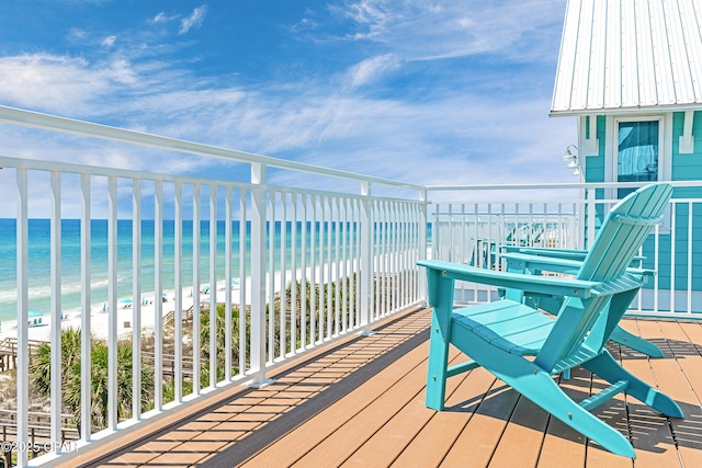 13643 Front Beach Rd, Panama City Beach, FL 32413 - deck featuring view of water and beach