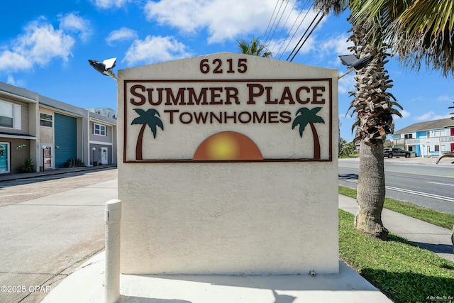 view of community sign