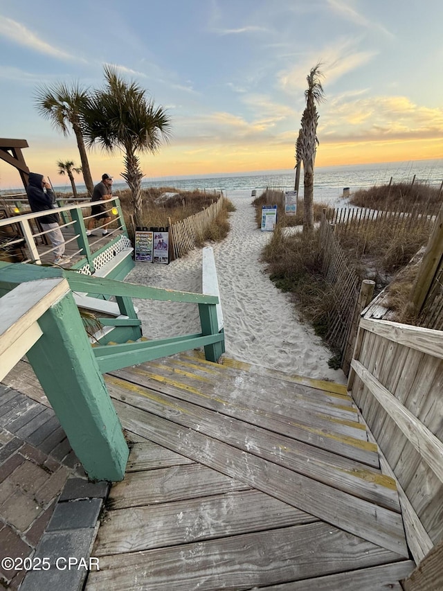 exterior space featuring a water view