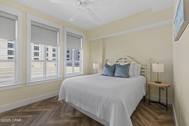 9300 Baytowne Wharf Blvd Unit 528/530, Miramar Beach, FL 32550 - bedroom with baseboards and ceiling fan