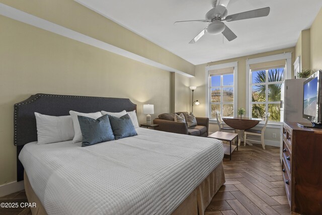 9300 Baytowne Wharf Blvd Unit 528/530, Miramar Beach, FL 32550 - bedroom with baseboards and ceiling fan