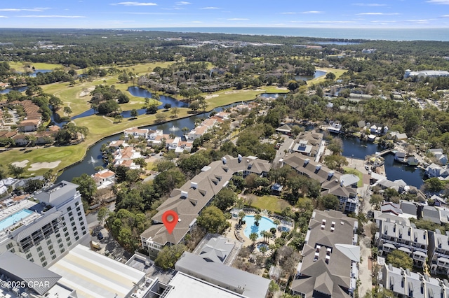 9300 Baytowne Wharf Blvd Unit 528/530, Miramar Beach, FL 32550 - view of property location with a golf course, a nearby body of water, nearby suburban area, and a pool